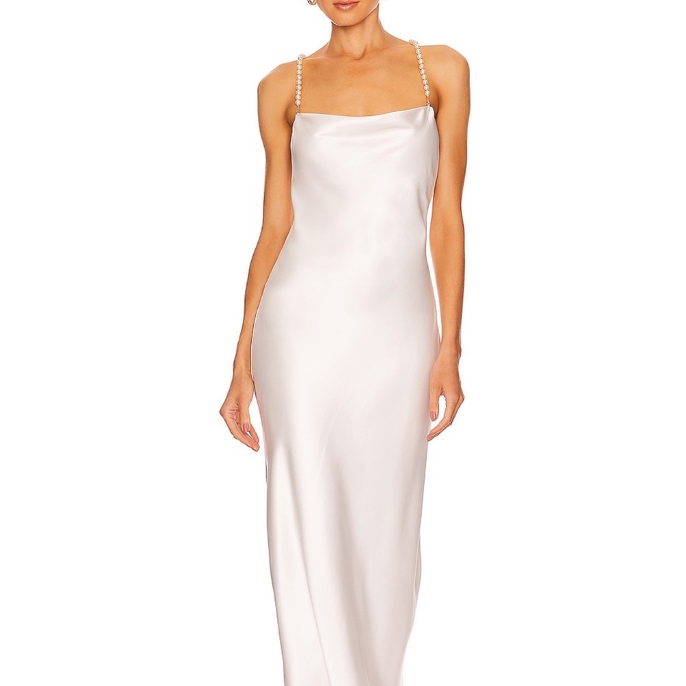 Elegant White Satin Dress